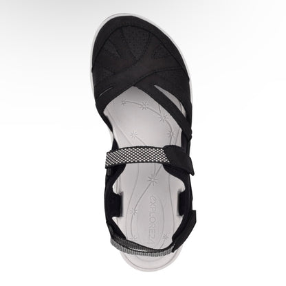 ESPLASH Black Comfort Flats Round Toe Size 11 M Women's Hiking Sandals