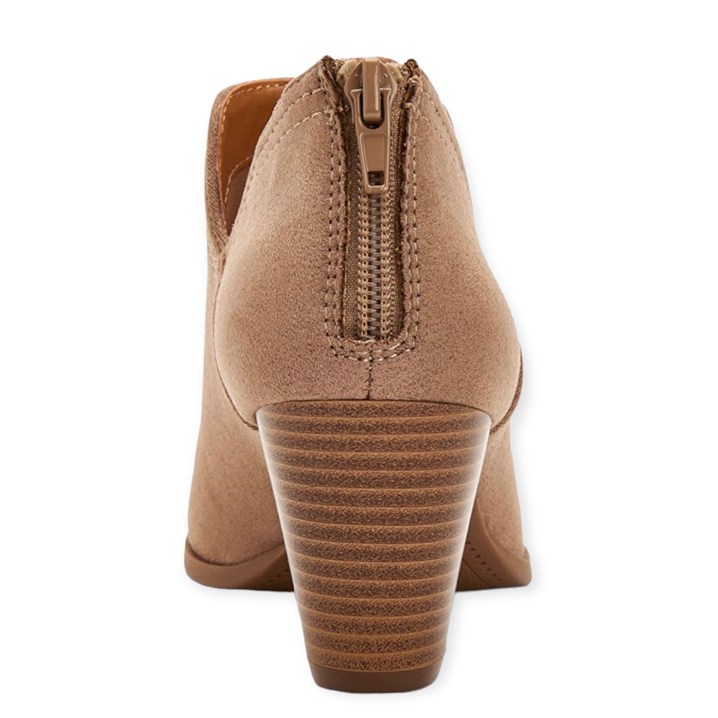 AMANDDEF Taupe Memory Form Almond Toe Bootie Women's Shoes