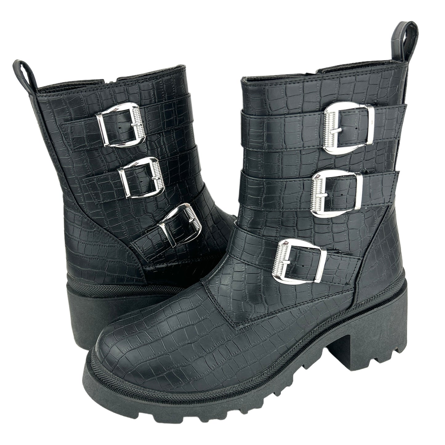FILO Croc Embossed Moto Boots Women's Shoes