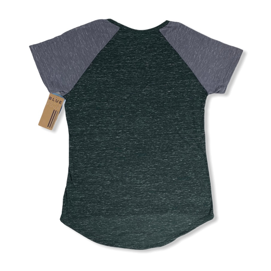 Confetti Raglan Sleeve Size L Dark Forest Women's T-Shirt--_ - Fannetti Boutique