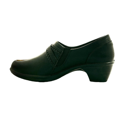 TITAN Black Comfort Padded Slip On Size 9N Block Heel Women's Clogs