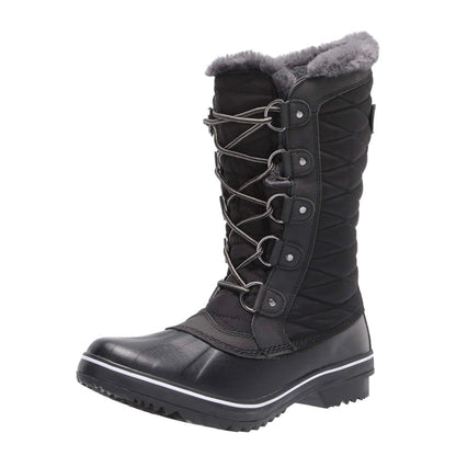Chilly Black WaterProof Round Toe Lace Up Women's Winter Boots
