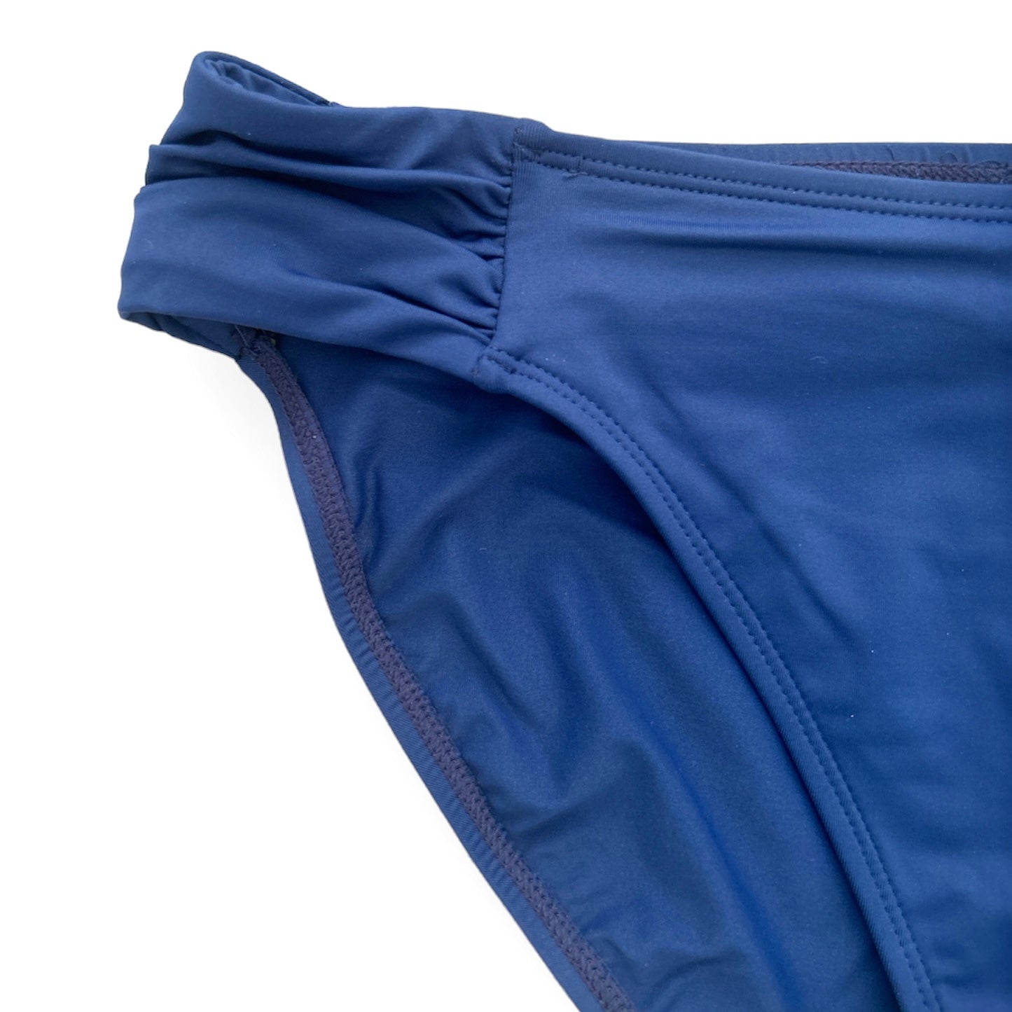 Blue Bikini Bottom Hipster Shirred Side Size 12 Women's Swimwear