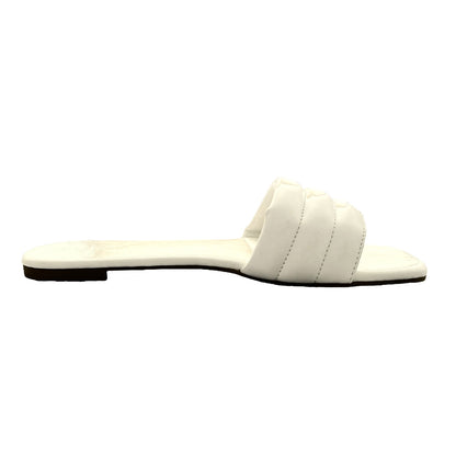 KICK White Cushion Square Toe Slip On Size 8 Women's Flats Sandals