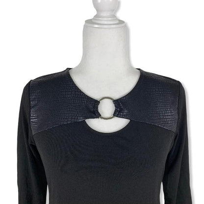 Deep Black 3/4 Sleeve Size XS Women's Sweater--_ - Fannetti Boutique