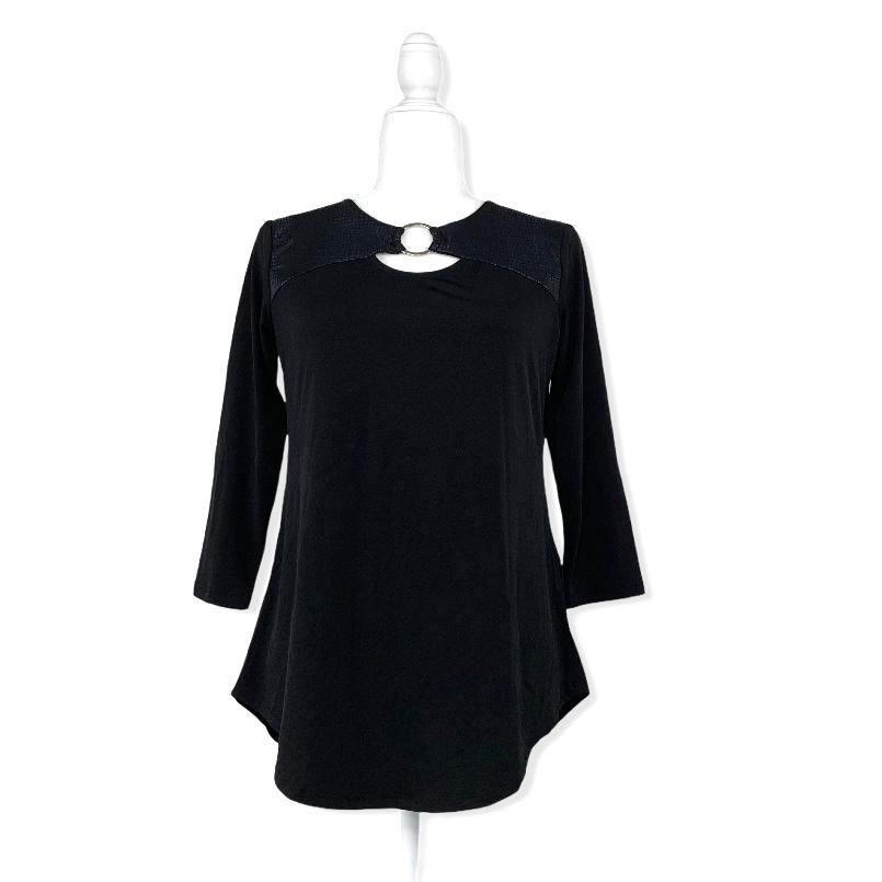 Deep Black 3/4 Sleeve Size XS Women's Sweater--_ - Fannetti Boutique