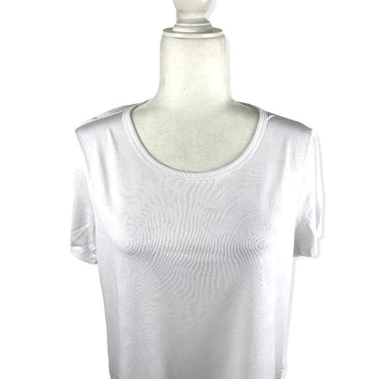Cropped White Top Short Sleeve Size L Women's T-Shirt