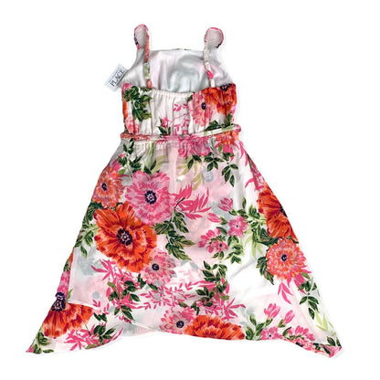 Flower Print Multicolor Sleeveless Size SP(5/6) Kids Girls Dress