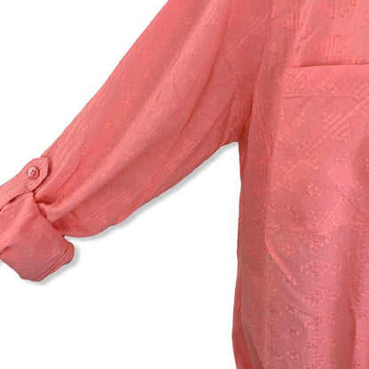Cotton Textured Button Down Tops Plus Size 2X Women's Shirt