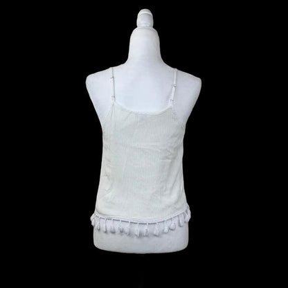 White Embroidered Neck Top Size XS Women's Blouse