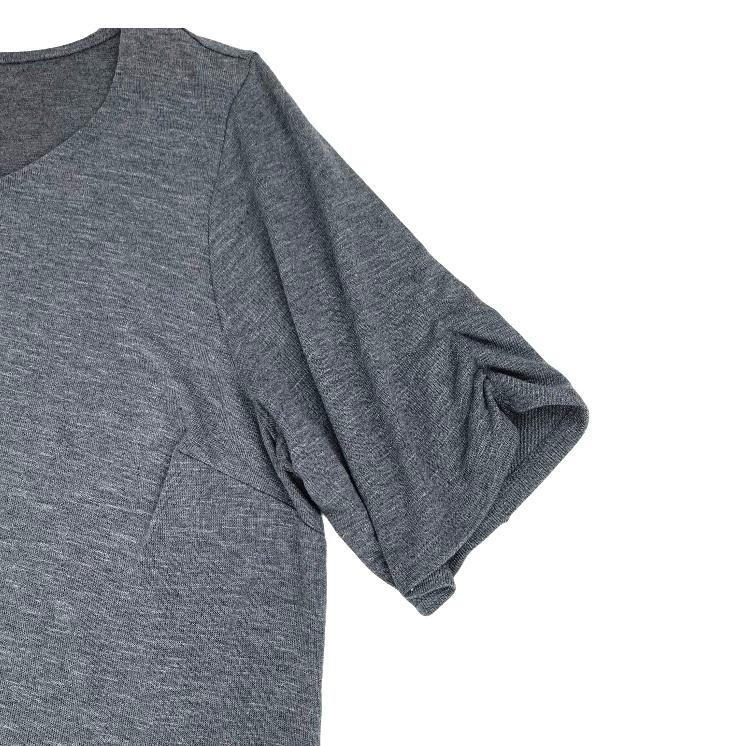 Gray T-Shirt Tunic Short Sleeve Plus Size 1X Women's Top