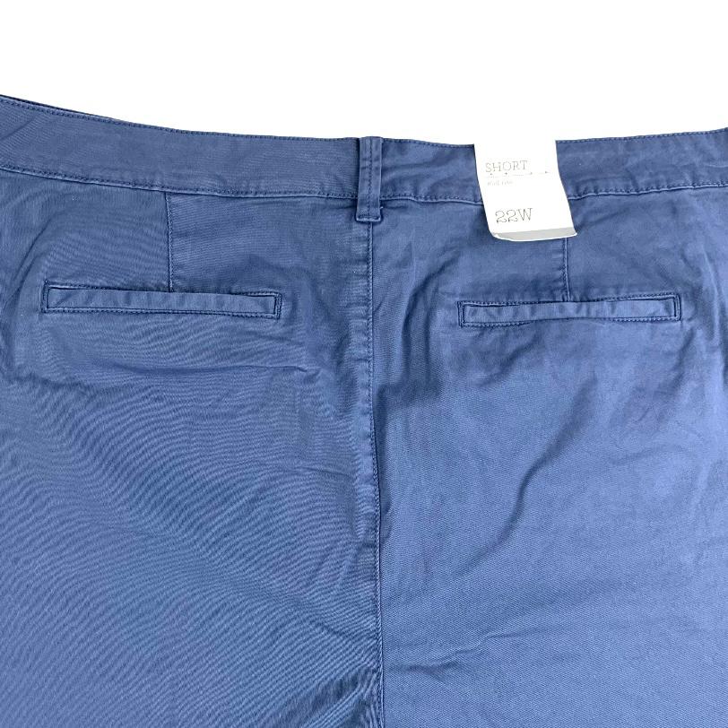 Mid Rise Frayed HemStretch Blue Plus Size 22W Women's Short