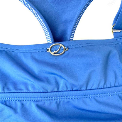 Tummy Control Swimsuit One-Piece adjustable straps Blue Women's Swimwear