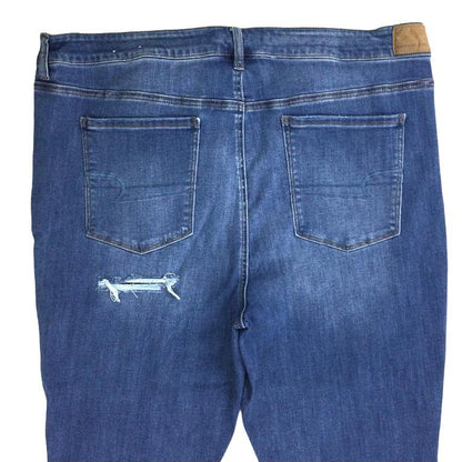 High Rise Stretch Destroyed Pant Ripped Plus Size 24 Women's Jeans