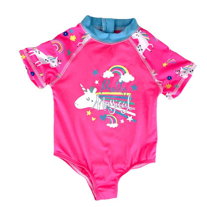 Baby Girl Swimwear Unicorn One-Piece Rashguard Swimsuit