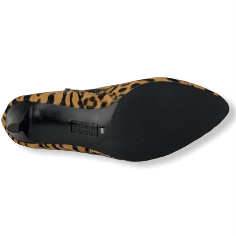 Harpper Leopard Leather Kitten Heel Booties Size 8M Women's Ankle Boots