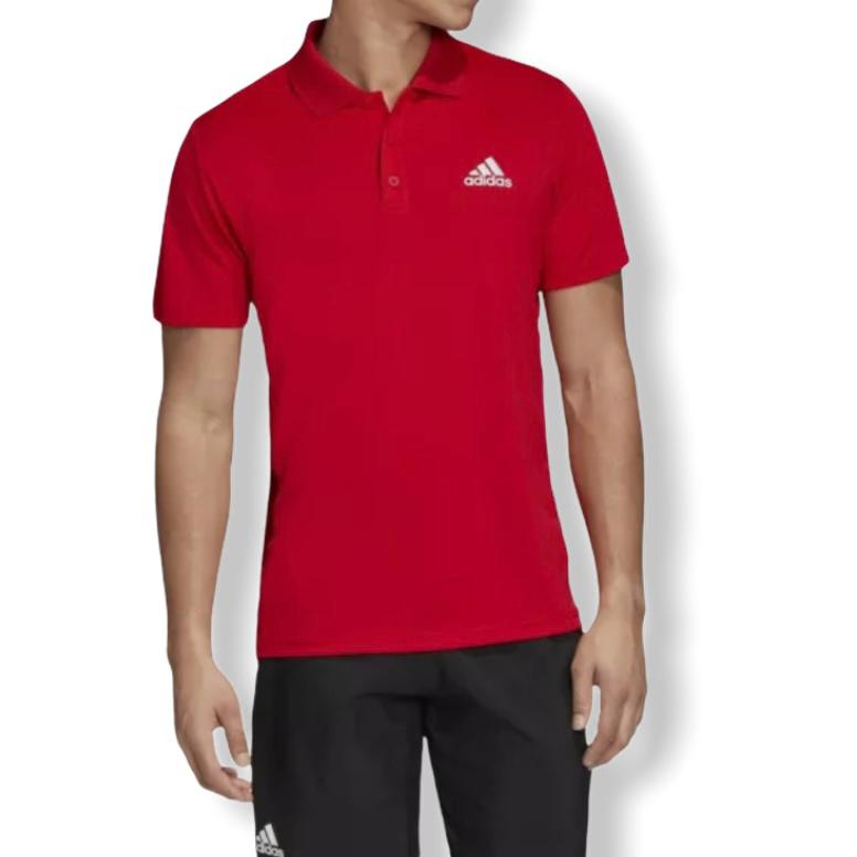 Red Club Rib Tennis Short Sleeve Size S Men's Polo Shirts