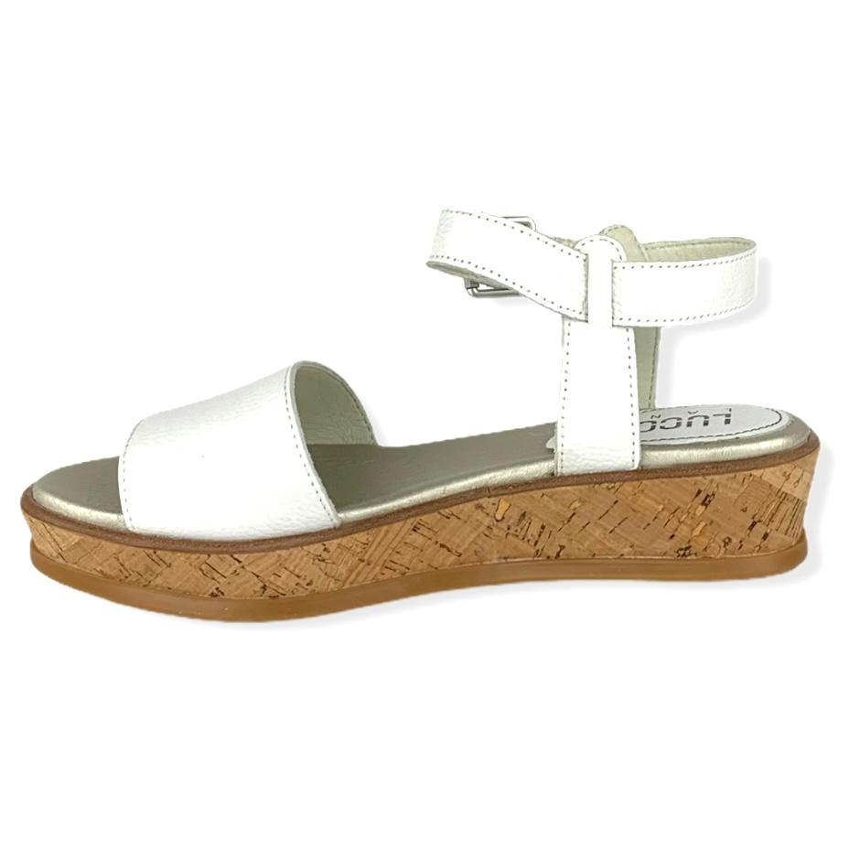 White Comfort Ankle Strap Open Toe Women's Platform Sandals