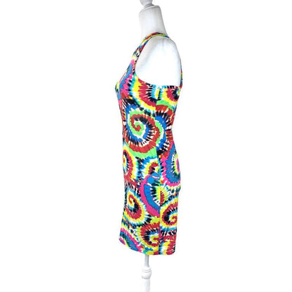 Printed Tie Dye Mini Bodycon Dress