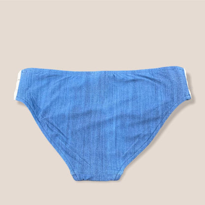 Blue Denim/White Hipster Multi Strap Bikini Bottom Women's Swimwear