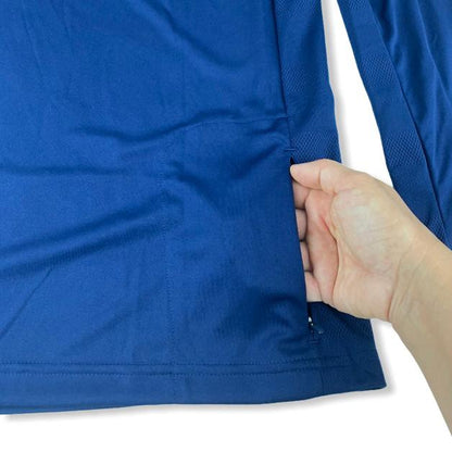 Long Sleeve Blue 1/4 Zip Stretch Top Size L Women's Activewear