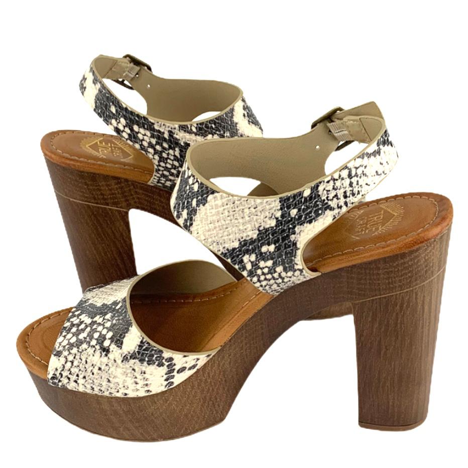 Natural Texture Keller Platform Ankle Strap Size 8M Women's Sandals