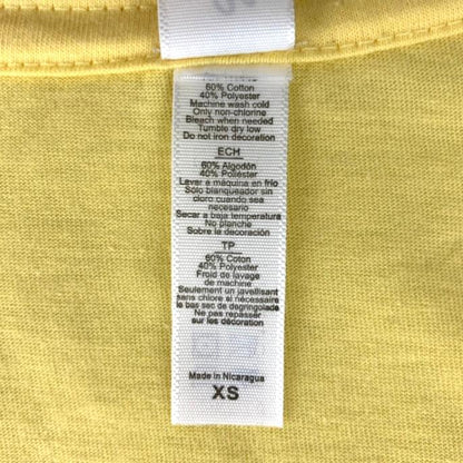 Yellow Size XS V-Neck Top short Sleeve Women's T-Shirt