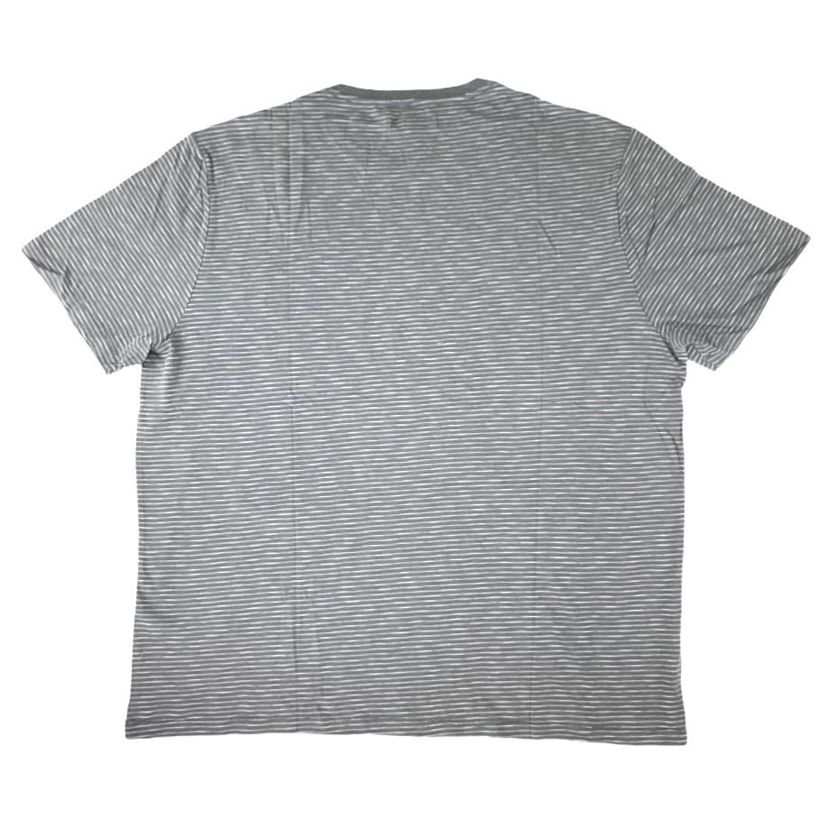 Stripe Gray/White Short Sleeve Plus Size XXL Men's T-Shirt