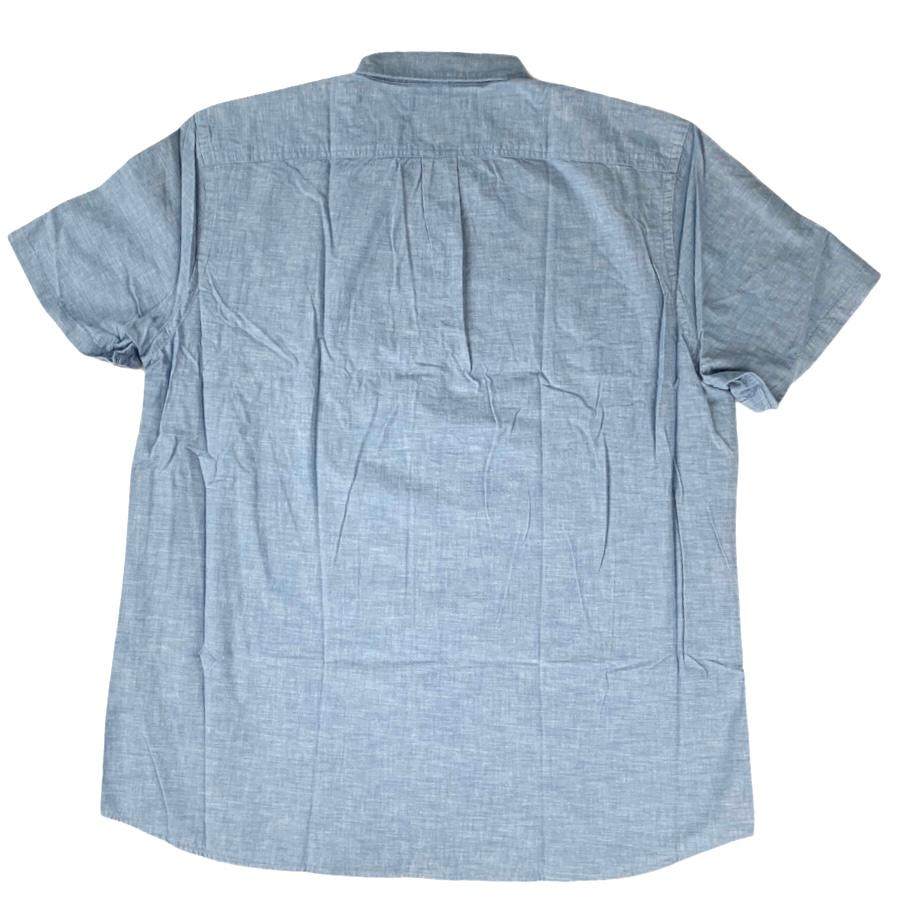 Blue Short Sleeve Slim-Fit Size XXL Men's Shirt