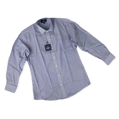 Blue/White Stripe Long Sleeve Button-Up Size 16"x32" Men's Shirts