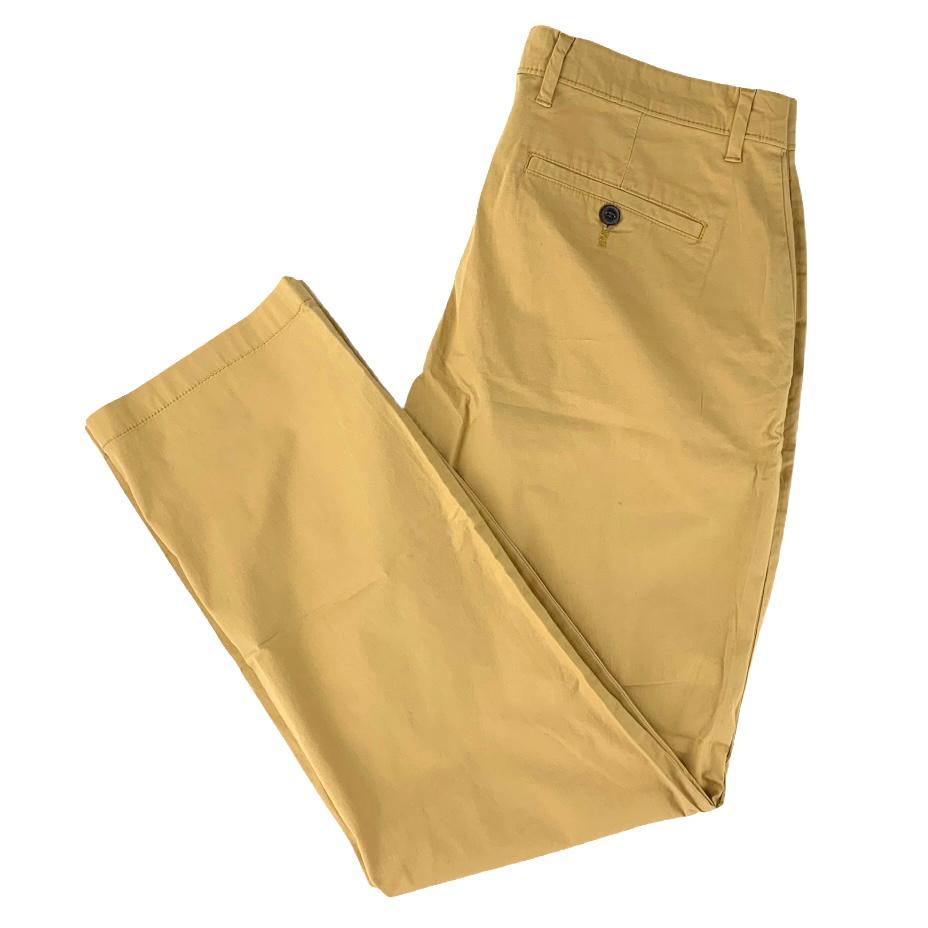 Men's Classic Pants Slim Leg Yellow Size 33x30