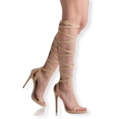 Gladiator Strappy Open Toe Heels Size 8.5 Women's Sandals