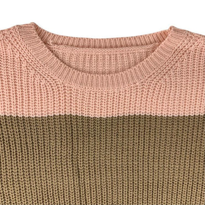 Knit Crew Neck Long Sleeve Size XL Striped Women's Sweaters