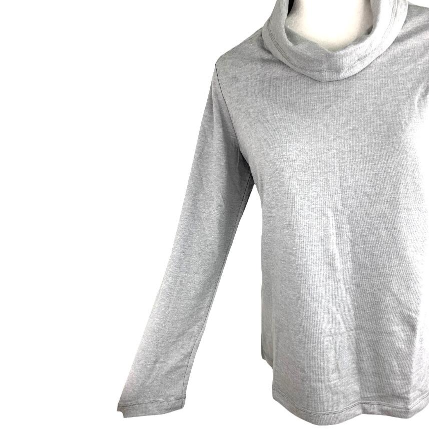 Long Sleeve Gray Cowl Neck Petite M Tops Women's Sweaters