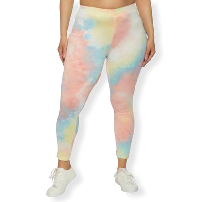 Tye Dye Multicolor High Waisted Plus Size 2X Women's Leggings