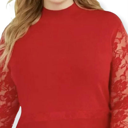 Plus Size Lace Peplum Sweaters Women's Top