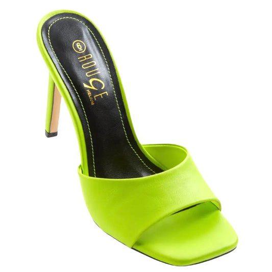 Slip-On Neon Lime High Heel Sandals