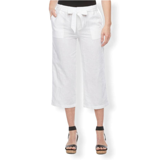 Women's White Cropped Capri Pants