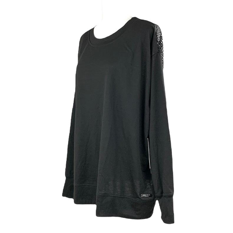 Long Sleeve Black Plus Size 1X Women's Activewear Top