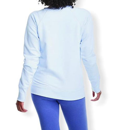 Fleece Blue Pull On Crew Neck Long Size XL Women's Sweater Athleticwear
