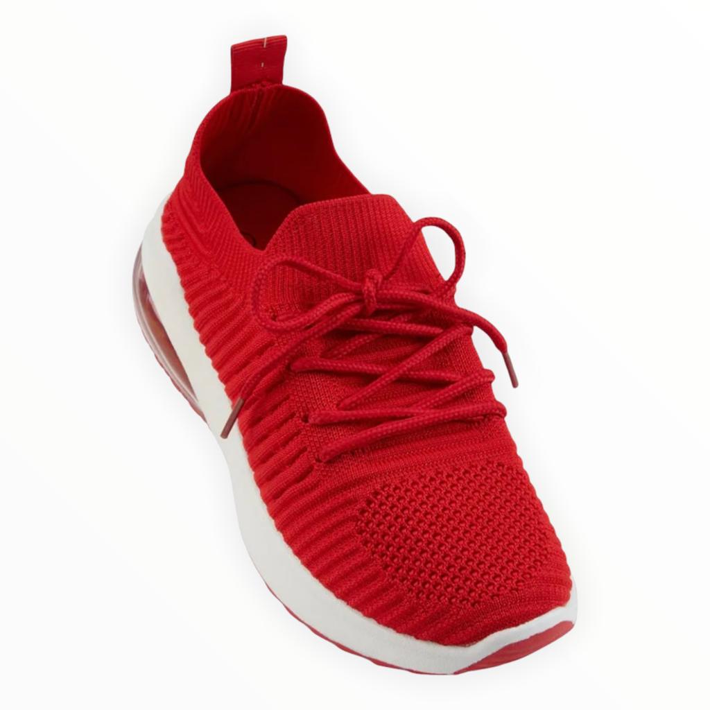 Knit Lace-Up Air Cushion Shoes Women's Sneakers