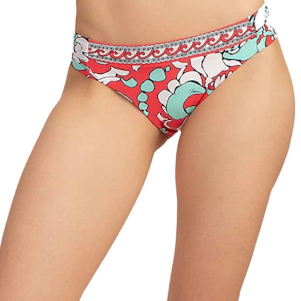 Poppy Orange Moderate coverage Bikini Bottom Size 8 Women's Swimwear